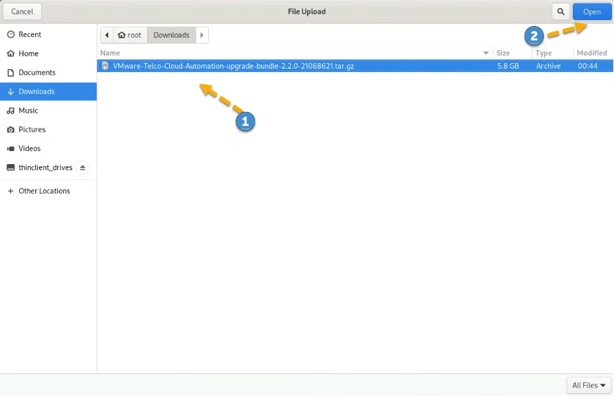VMware Telco Cloud Automation v2.1 to v2.2 upgrade procedure