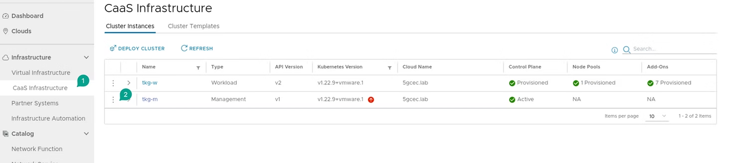 VMware Telco Cloud Automation v2.1 to v2.2 upgrade procedure
