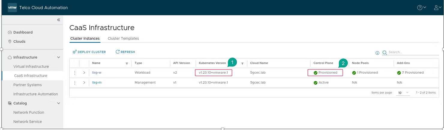VMware Telco Cloud Automation v2.1 to v2.2 upgrade procedure