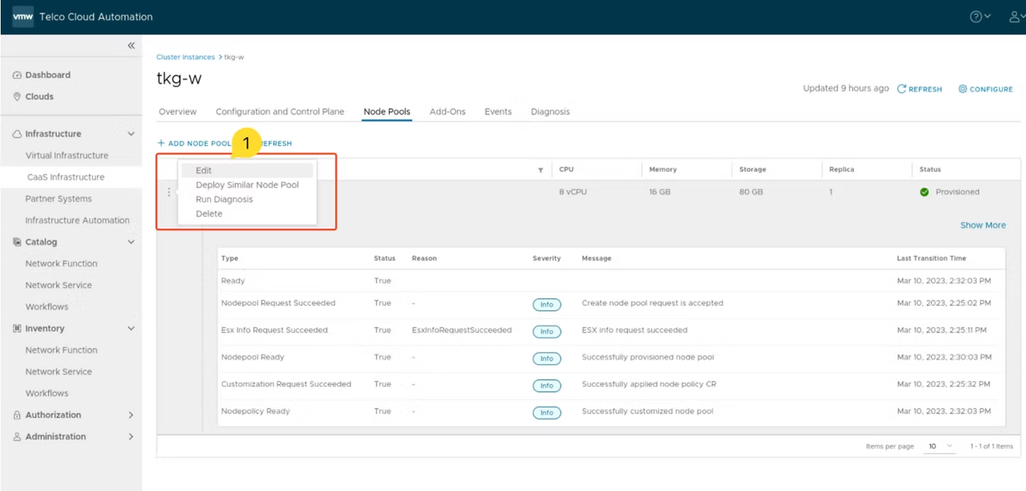 VMware Telco Cloud Automation v2.1 to v2.2 upgrade procedure