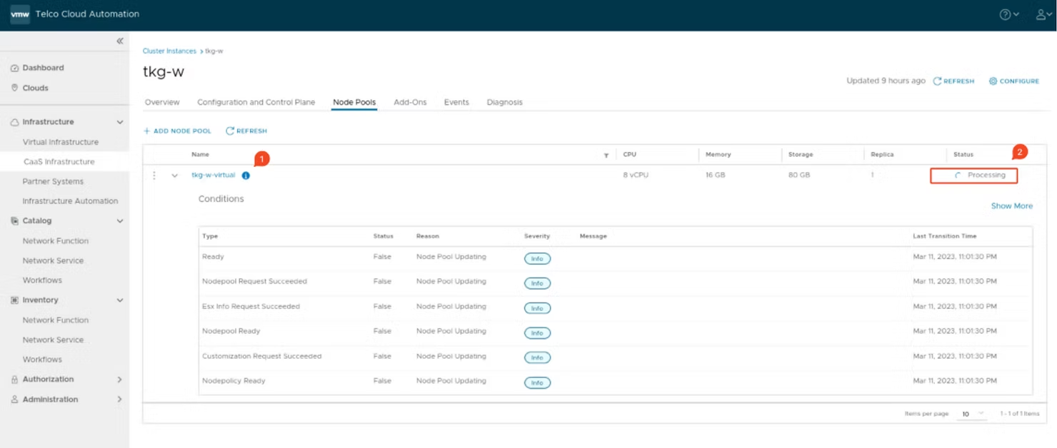 VMware Telco Cloud Automation v2.1 to v2.2 upgrade procedure