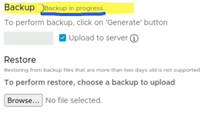 Backing Up & Restoring VMware Telco Cloud Automation